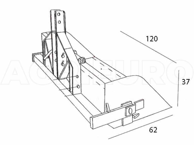 GeoTech 120 cm - Tractor-mounted Rear Loader Bucket - Medium Series - 300 Kg Loading Capacity