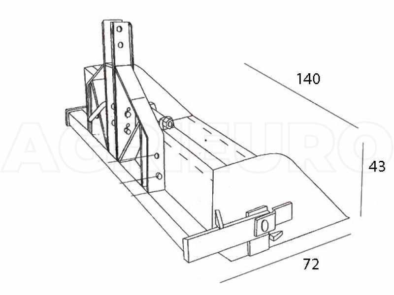 GeoTech 140 cm - Tractor-mounted Rear Loader Bucket - Medium-Heavy Series - 500 Kg Loading Capacity