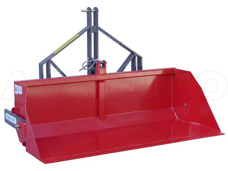GeoTech 180 cm - Tractor-mounted Rear Loader Bucket - Heavy Series - 700 Kg Loading Capacity
