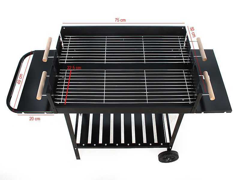 CB 280X Charcoal Barbecue with Double Grid - 75 x 50 Cooking Surface