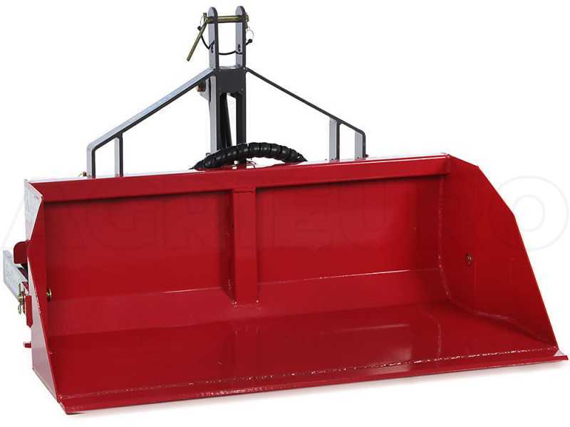 GeoTech 140 cm - Tractor-mounted Hydraulic Loader Bucket - Medium-Heavy Series - 500 Kg Loading Capacity