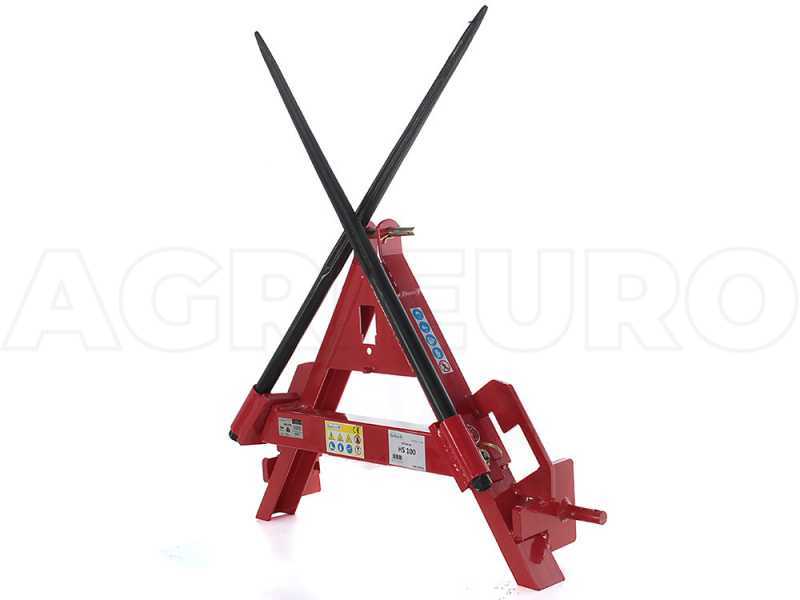 GeoTech - Tractor-mounted loading forks for hay Bales - 3-point hitch tractor connection