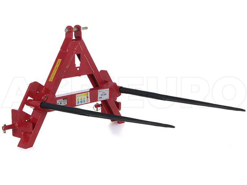 GeoTech - Tractor-mounted loading forks for hay Bales - 3-point hitch tractor connection