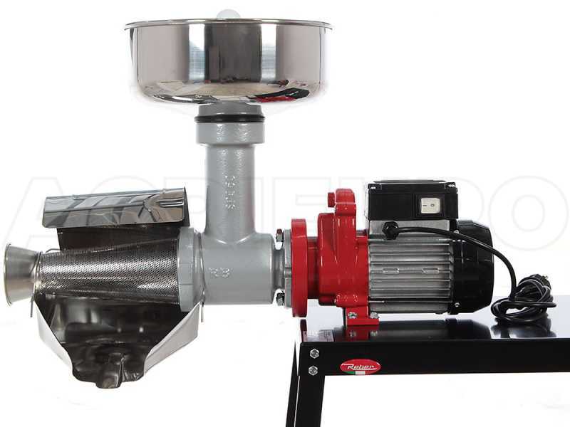 Reber 9011 NX - N.5 Tomato Press with Stainless Steel Bench - 400 W Induction Motor