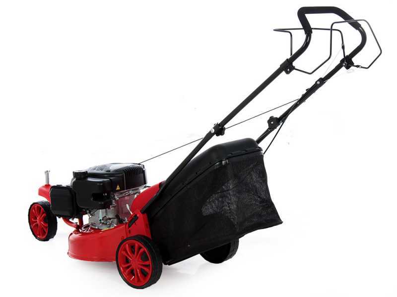 GeoTech Pro S42-3 BMSWG Self-propelled Petrol Lawn Mower, Single Front Pivoting Wheel - Loncin