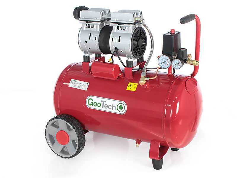 GeoTech S-AC 50.8.10 - Silenced Electric Air Compressor - Oilless 50 L - 1 Hp Motor