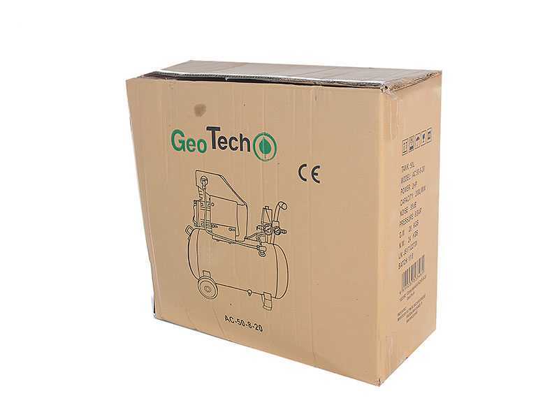 GeoTech AC 50.8.20 - Electric Air Compressor - 50 L compressed air - 2HP Motor