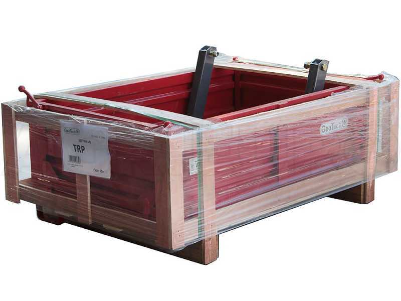 GeoTech TRP 140 Tractor-mounted Transport Box - Tipping Transporter - 3 Openable Side Panles