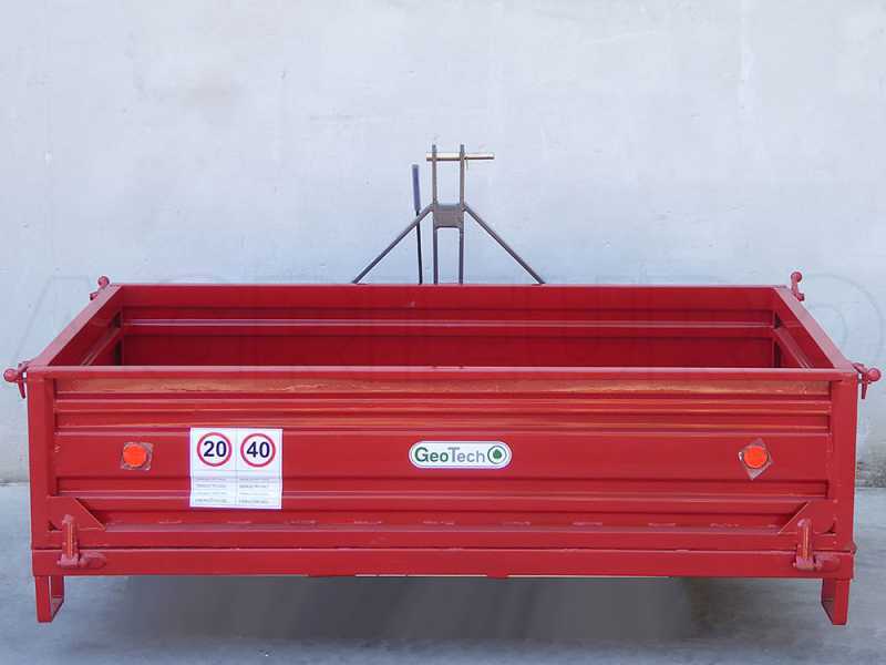 GeoTech TRP 200 Tractor-mounted Transport Box - Tipping Transporter - 3 Openable Side Panles