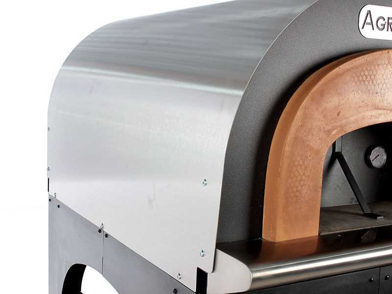 AgriEuro Top-Line Cibus Inox 800 - Outdoor Wood-fired Oven for with 80 &Oslash; Chamber, 5 Pizzas
