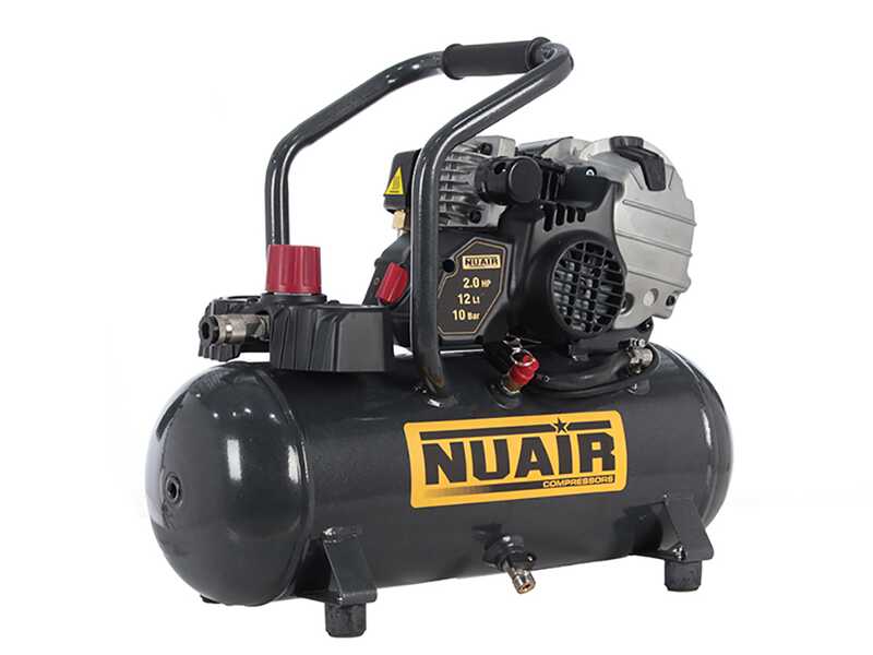 Nuair Fu 227/10/12 - Compact Portable Electric Air Compressor - 2HP Motor - 12 L