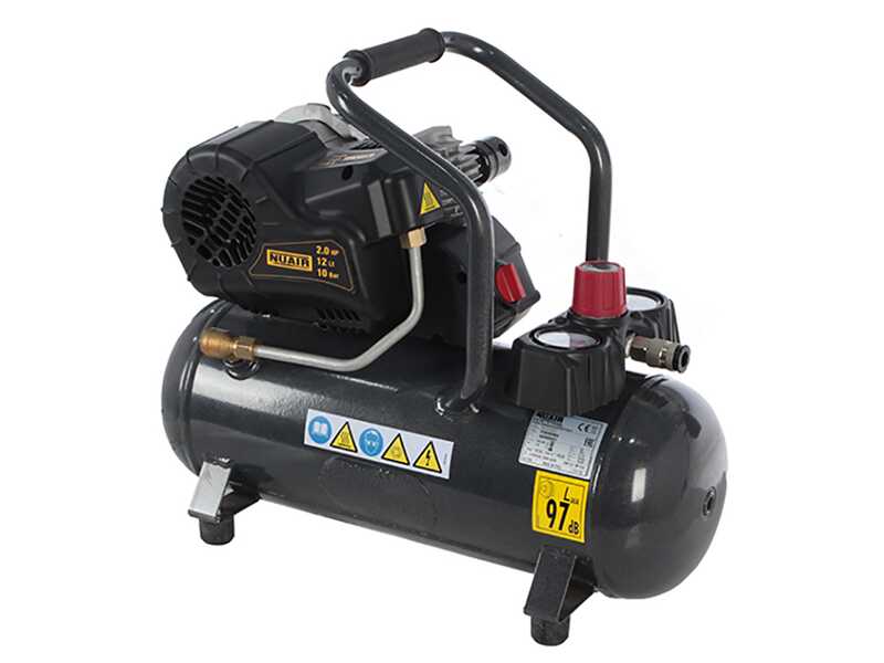 Nuair Fu 227/10/12 - Compact Portable Electric Air Compressor - 2HP Motor - 12 L