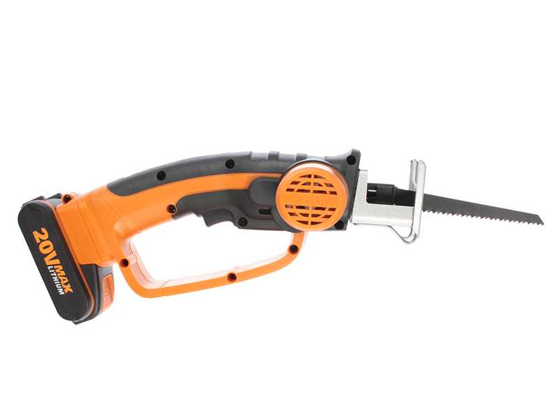 Worx XMWG894E.5 battery powered electric hacksaw, Li-ion 20V, 2 Ah, 3 blades supplied in standard equipment