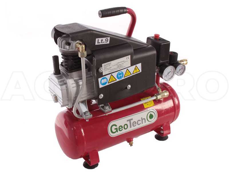 GeoTech AC9-8-15 - Portable Compact Electric Air Compressor - 1.5 Hp Motor - 9 L compressed air