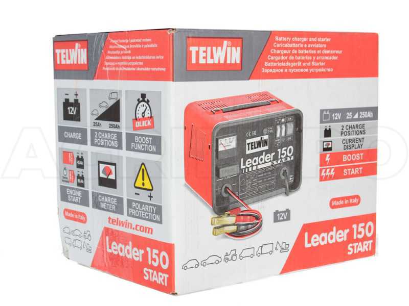 Telwin Leader 150 Car Battery Charger and Starter - WET/START-STOP 12V batteries