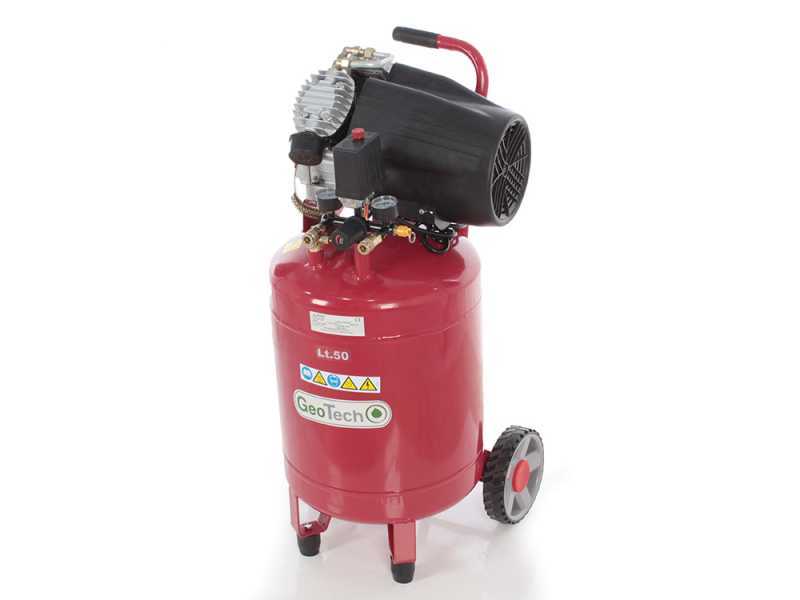 GeoTech AC50V-10-30VC - Vertical Wheeled Electric Air Compressor - 3 Hp Motor - 50 L compressed air