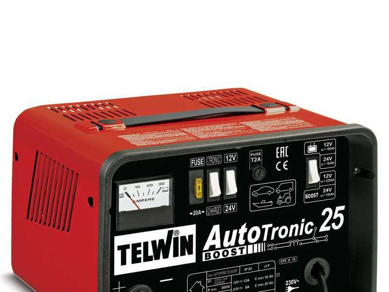 Telwin Autotronic 25 Boost Car Battery Charger and Maintainer - 12/24V Lead  Batteries