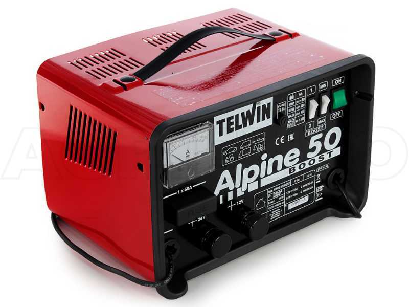 Telwin Alpine 50 Boost Battery Charger - WET batteries with 12/24V voltage - 1000 W