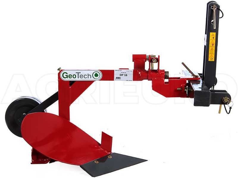 GeoTech DP16 - Tractor-Mounted Single Furrow Plough with Short Plough - For Tractors with Three-point Hitch
