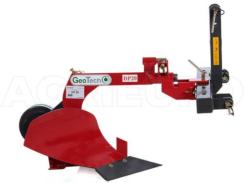 GeoTech DP20 - Tractor-Mounted Single Furrow Plough with Reinforced Structure - For Tractors with Three-point Hitch