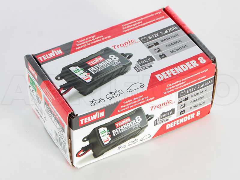 Telwin Defender 8 Smart Battery Charger and Maintainer - 6/12V Lead Batteries