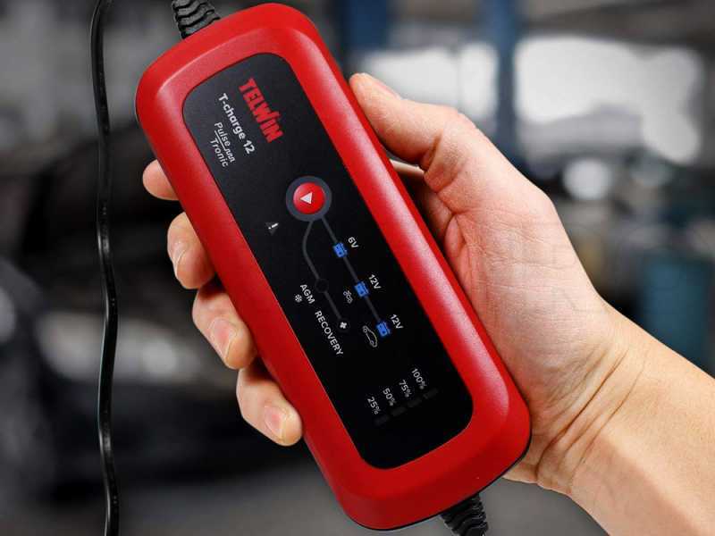 Telwin T-Charge 12 Battery Charger and Maintainer - 6/12V Car and Motorcycle Batteries - AGM Batteries