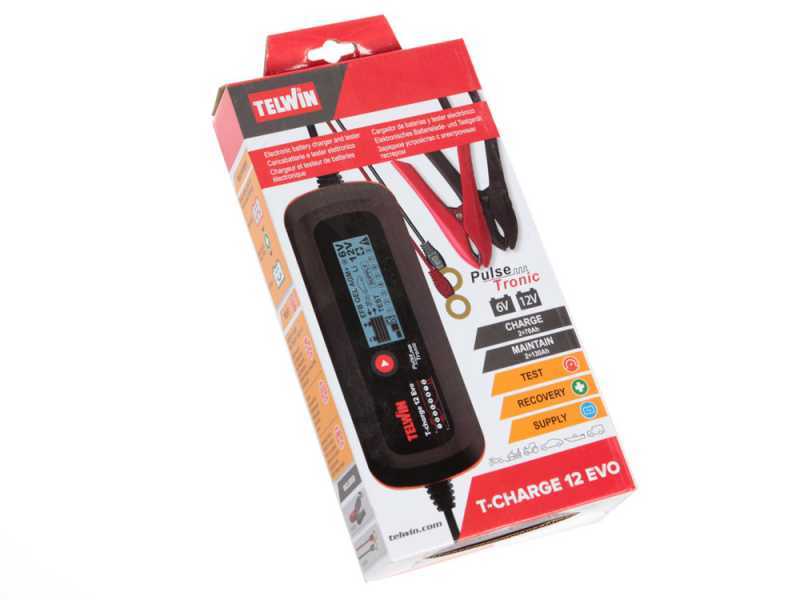 Telwin T-Charge 12 EVO Battery Charger Maintainer Tester - LCD Screen - 6/12V Batteries