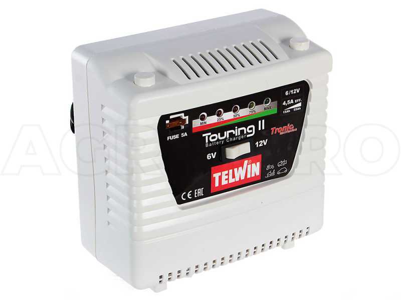 Telwin Touring 11 Battery Charger - 6 and 12 V batteries - LED Charging Indicator