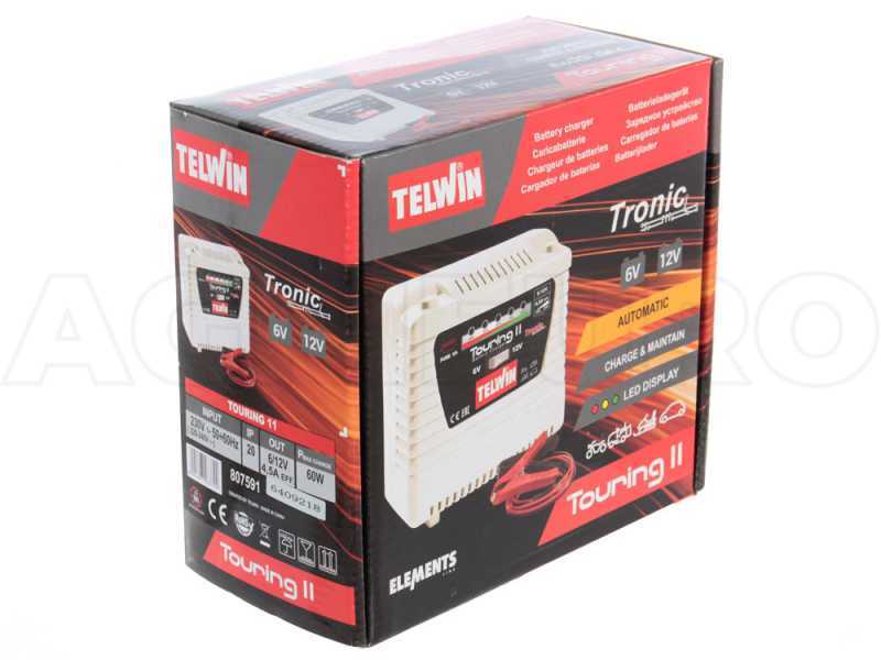 Telwin Touring 11 Battery Charger - 6 and 12 V batteries - LED Charging Indicator