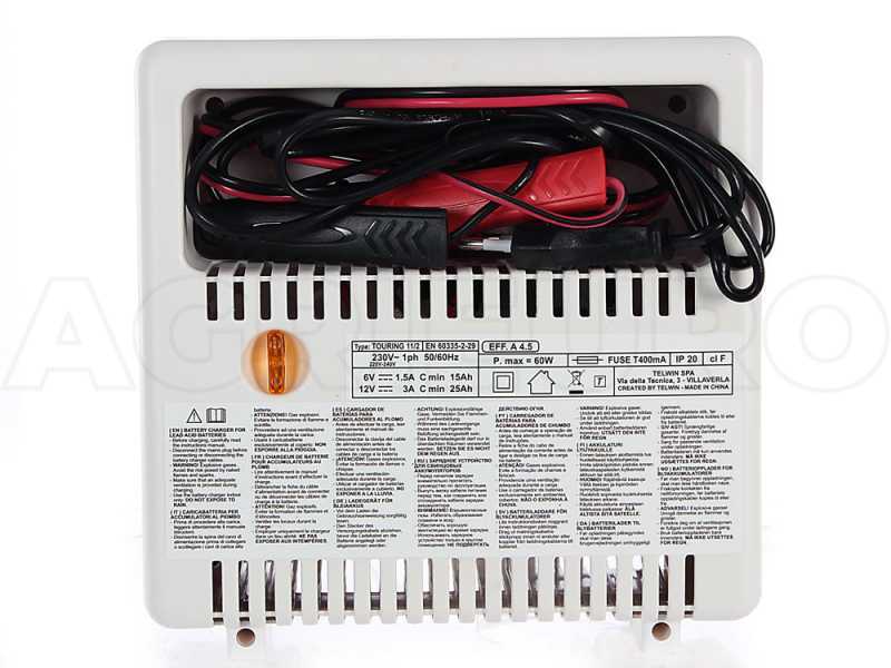 Telwin Touring 11 Battery Charger - 6 and 12 V batteries - LED Charging Indicator