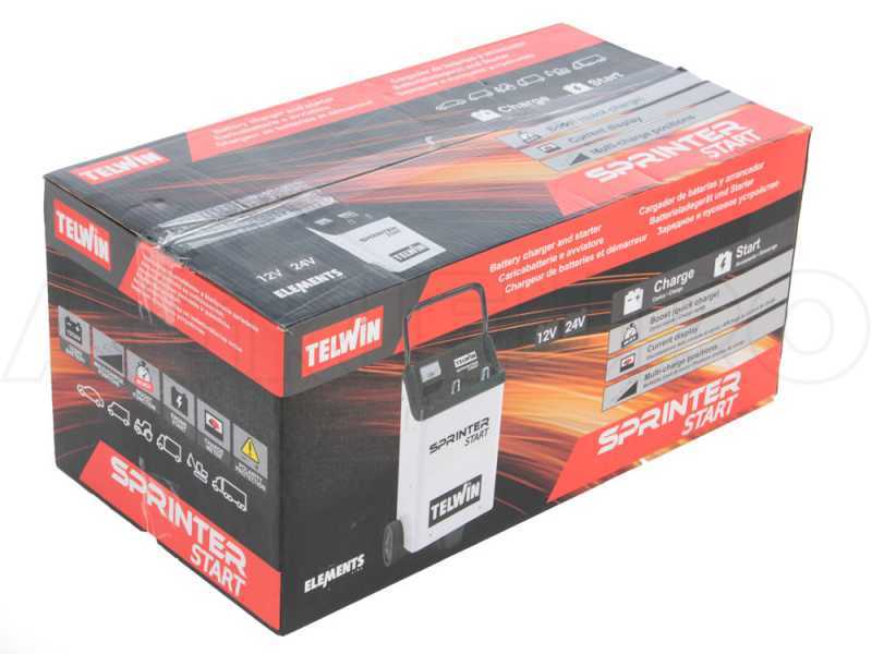 Telwin Sprinter 6000 Start Car Battery Charger and Starter - 12/24 V Batteries, 20 to 1550Ah