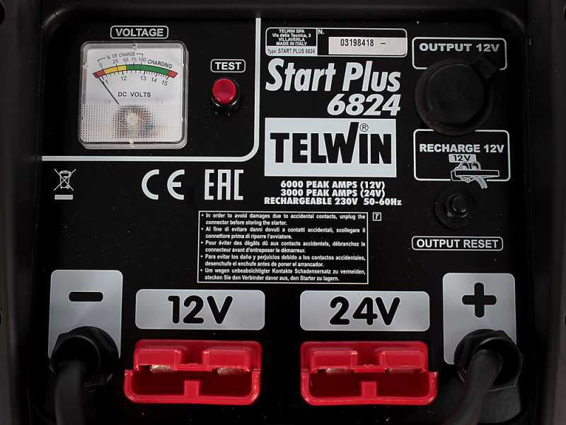 Telwin Start Plus 6824 Battery-powered Starter - 24 V and 12 V Batteries - Complimentary Battery Charger