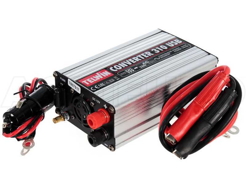 Telwin Converter 310 USB Inverter Current Converter from 12 V DC to 230 V AC - 2 USB Output