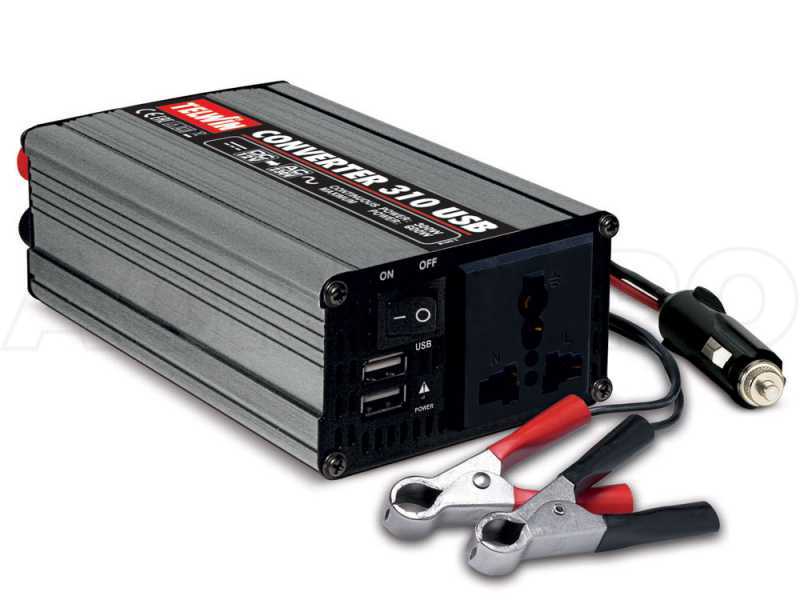 Telwin Converter 310 USB Inverter Current Converter from 12 V DC to 230 V AC - 2 USB Output