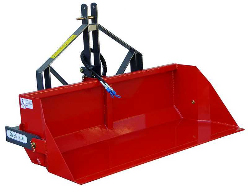 GeoTech 160 cm - Tractor-mounted Hydraulic Loader Bucket - Heavy Series - 700 Kg Loading Capacity