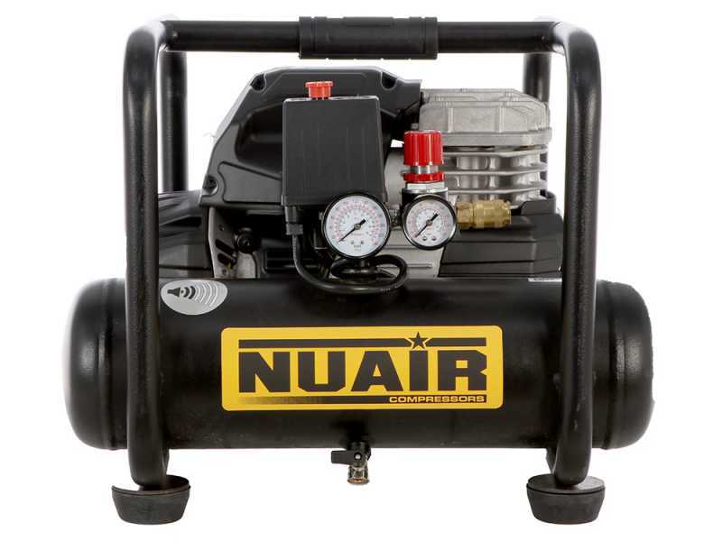 Nuair SIL 244/6 - Portable Electric Air Compressor - 1.5 Hp Motor - 6L Oilless