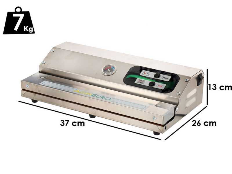 MINI Euro 360 INOX Vacuum Sealer + Vacuum Gauge - 37 cm Sealing Bar