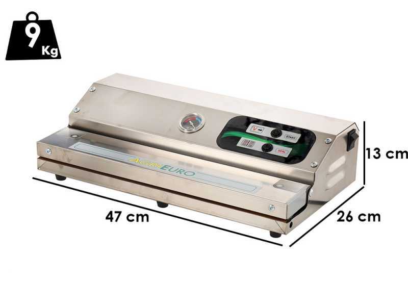 BIG Euro 460 INOX Vacuum Sealer + Vacuum Gauge - 37 cm Sealing Bar