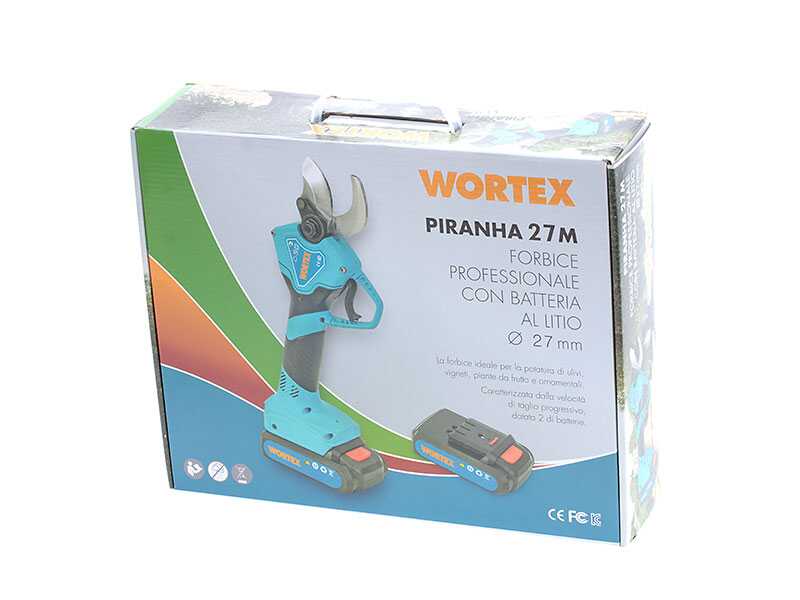 Wortex Piranha 30-M Electric Pruning Shears, 2 Ah Li-Ion battery - 27 mm max. &Oslash;
