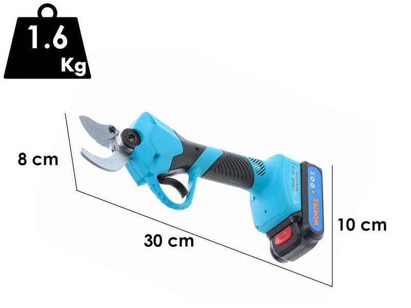 Wortex Piranha 30-M Electric Pruning Shears, 2 Ah Li-Ion battery - 27mm Cutting diameter