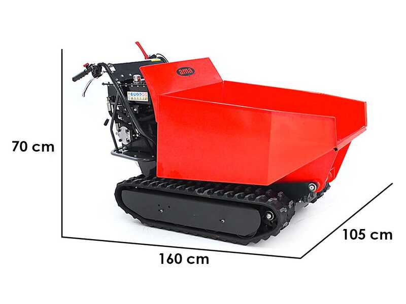 AMA TAG500TD Tracked Power Barrow - Hydraulic Dumper Barrow - Load capacity 500 Kg