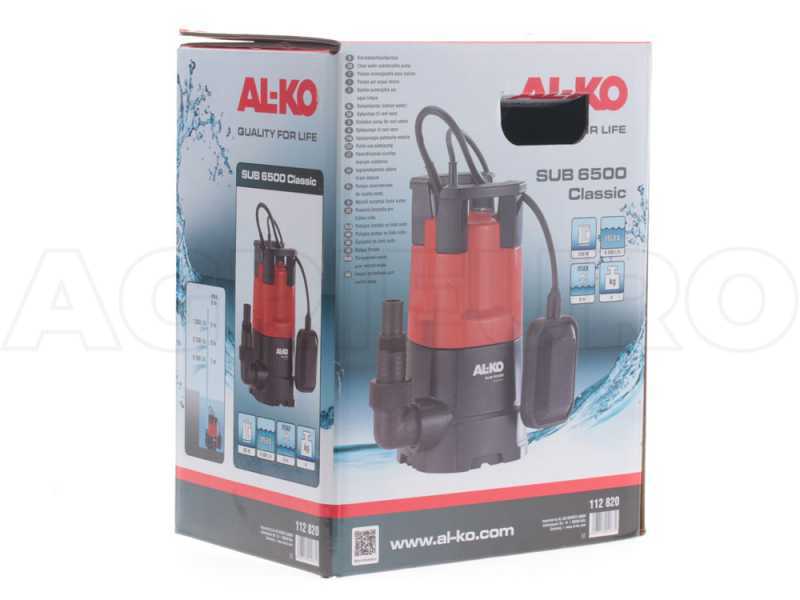 AL-KO SUB 6500 Classic 250W Electric Submersible Pump for Clean Water - 38 and 25 hose fittings