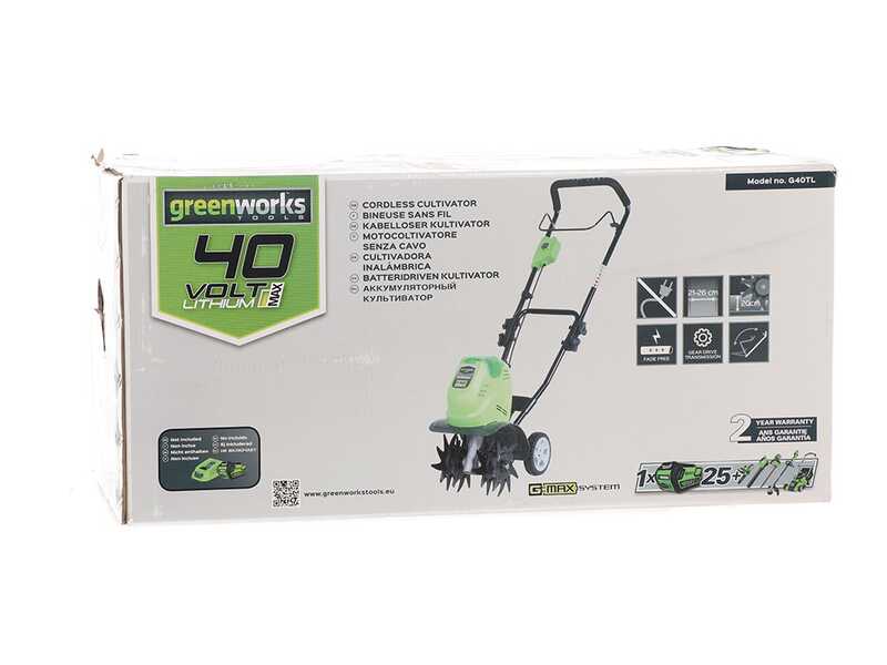 Greenworks G40TL - Battery-powered Wheeled GardenTiller - 40V 4 Ah 