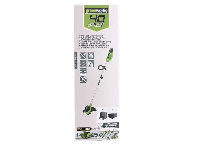 Greenworks G40LT Electric Edge Strimmer - Battery-powered Edge Strimmer  - BATTERY AND BATTERY CHARGER NOT INCLUDED