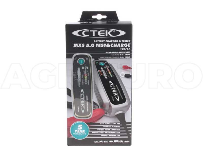 CTEK MXS 5.0 TEST &amp; CHARGE - Automatic Battery Charger Maintainer - 8 phases - Battery Test