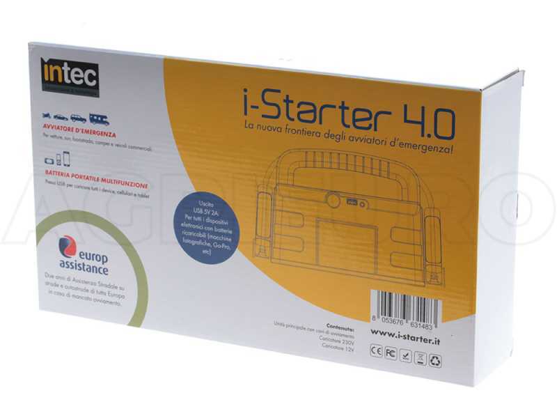 Intec i-Starter 4.0 - Emergency Starter and Battery Charger - 12 V power supply unit