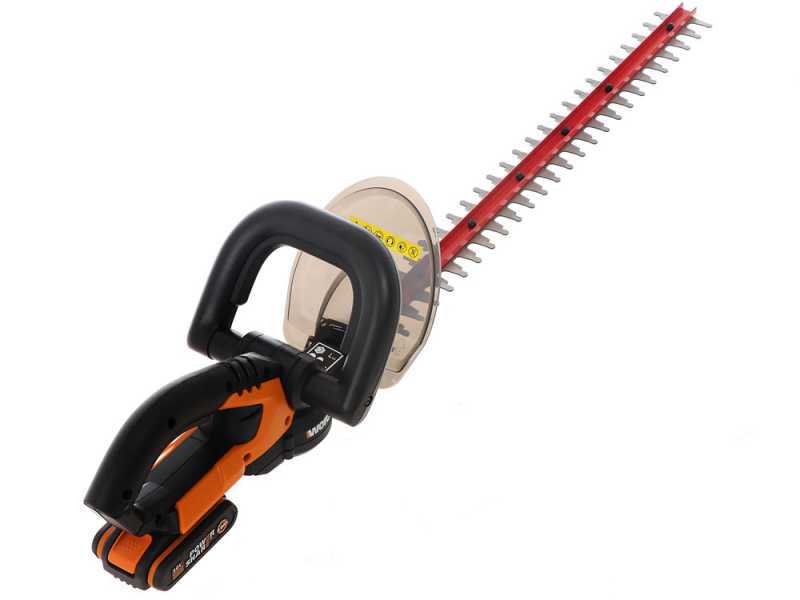 Worx WG259E Battery powered Electric Hedge Trimmer 20V 2Ah Battery 61 cm Steel Blade