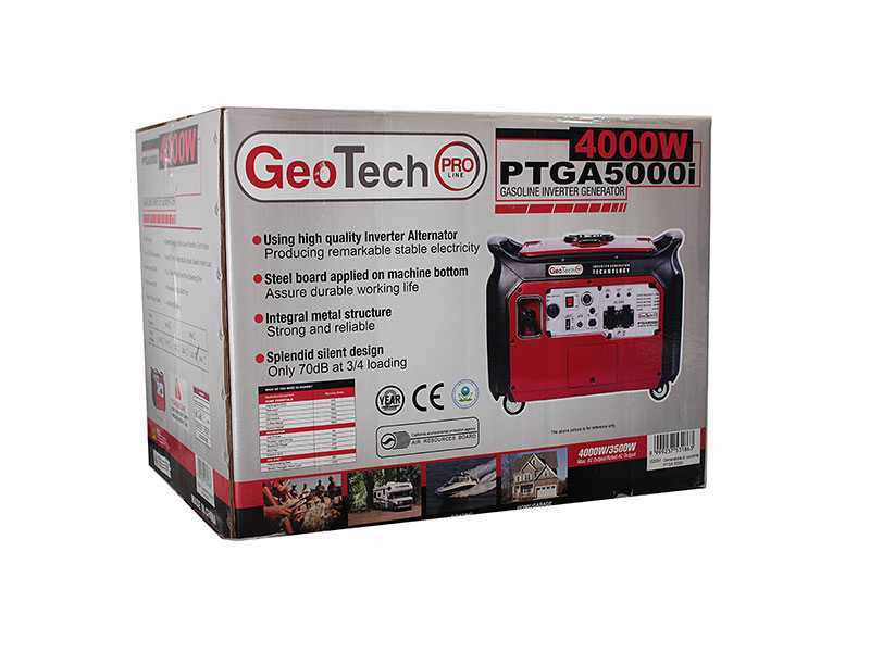 GeoTech-Pro PTGA 5000i - 4 kW Silenced Inverter Power Generator - DC 3.5 kW Single-phase