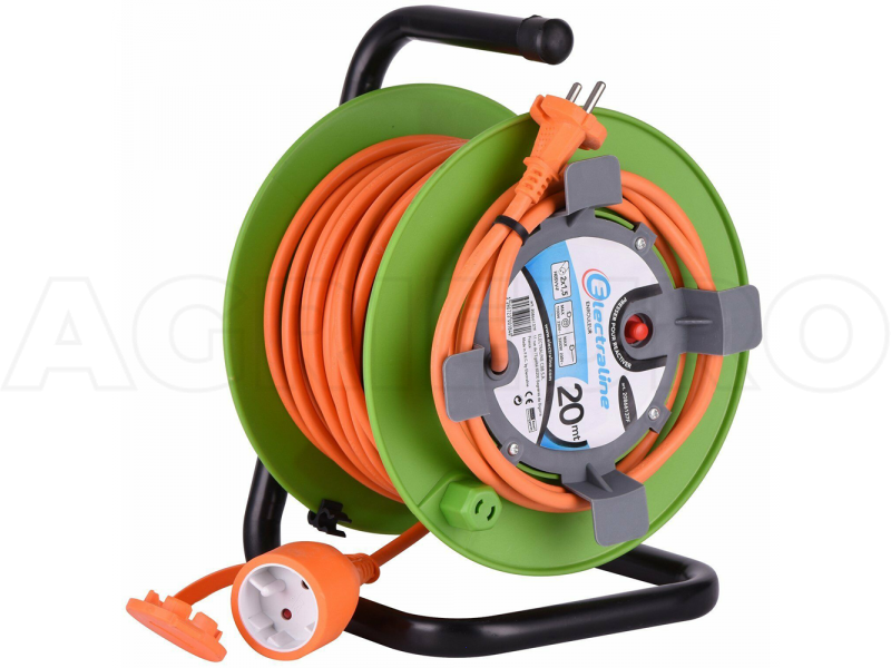 Electraline Cable reel - 20 m - Universal socket 2 x 1.5 (2 cables with 1.5 mm&sup2; section)