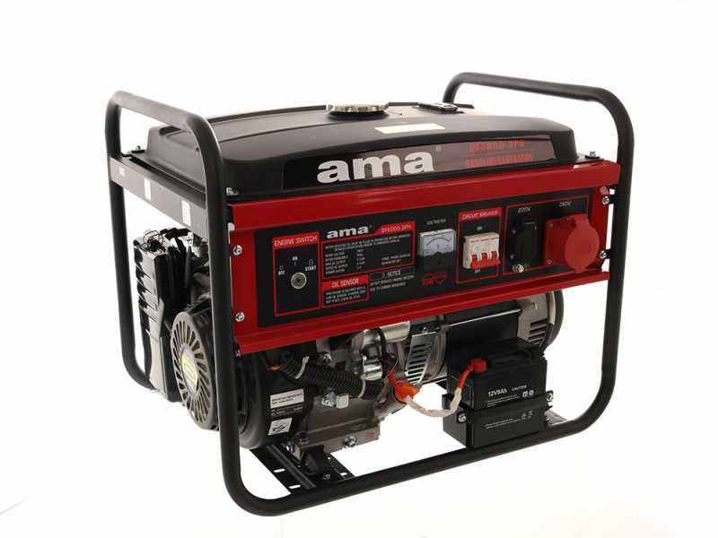 AMA QF6000 3HP - 6.5 kW Power Generator with AVR and Electric Start - DC 6 kW Three-phase